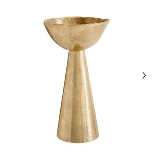 Pottery Barn Rough Brass pillar candle holder size large